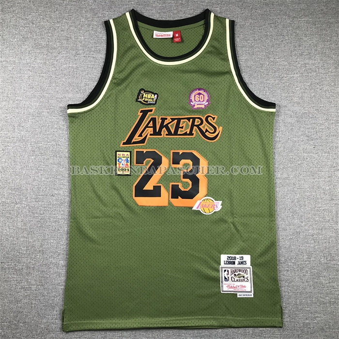 Maillot Los Angeles Lakers LeBron James NO 23 Mitchell & Ness 2018-19 Vert